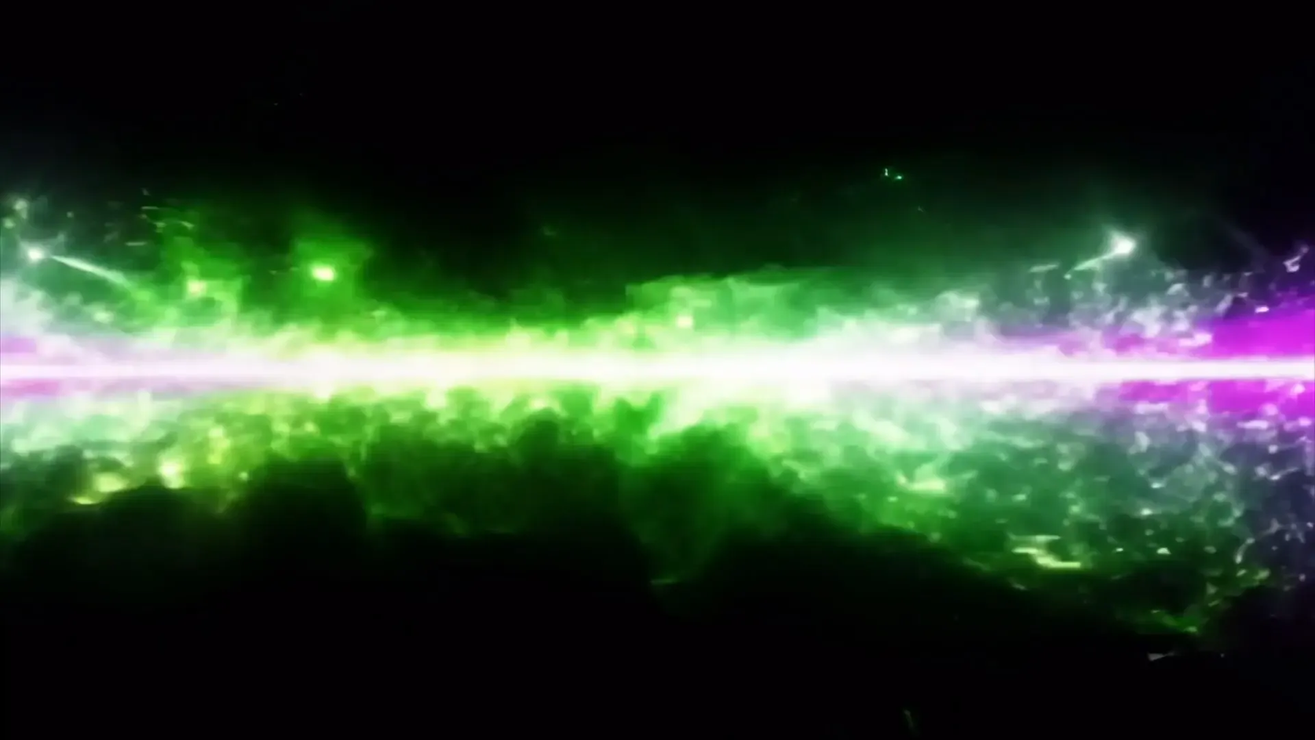 Green and Purple Energy Particle Burst Overlay for Sci-Fi Title Animations